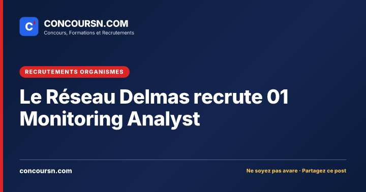Illustration de l’article : Le Réseau Delmas recrute 01 Monitoring Analyst