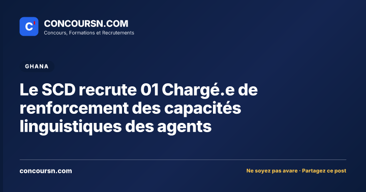 Illustration de l’article : Le SCD recrute 01 Chargé.e de renforcement des capacités linguistiques des agents