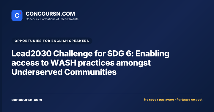 Illustration de l’article : Lead2030 Challenge for SDG 6: Enabling access to WASH practices amongst Underserved Communities