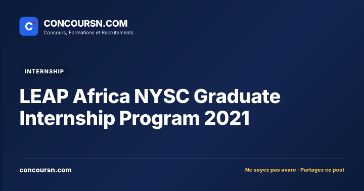 Illustration de l’article : LEAP Africa NYSC Graduate Internship Program 2021