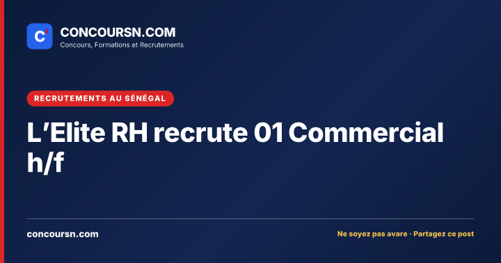Illustration de l’article : L’Elite RH recrute 01 Commercial h/f