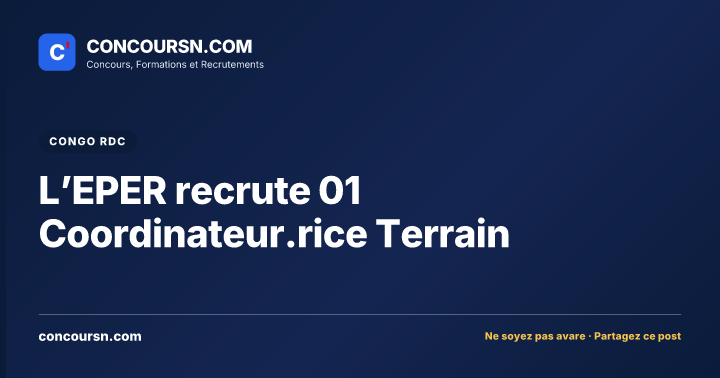 Illustration de l’article : L’EPER recrute 01 Coordinateur.rice Terrain