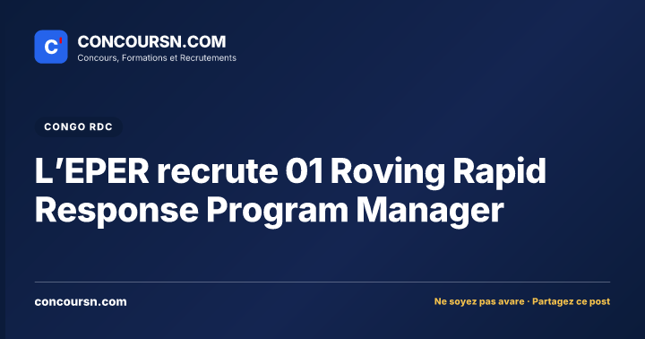 Illustration de l’article : L’EPER recrute 01 Roving Rapid Response Program Manager