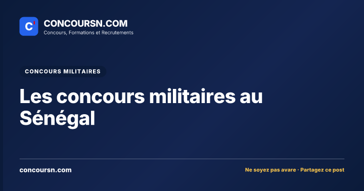 Illustration de l’article : Les concours militaires au Sénégal