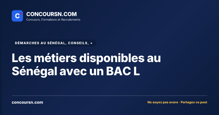 Illustration de l’article : Les métiers disponibles au Sénégal avec un BAC L