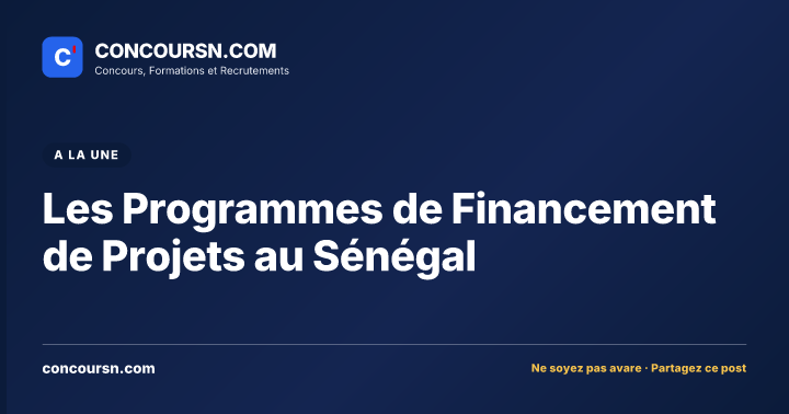 Illustration de l’article : Les Programmes de Financement de Projets au Sénégal
