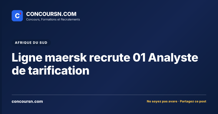 Illustration de l’article : Ligne maersk recrute 01 Analyste de tarification