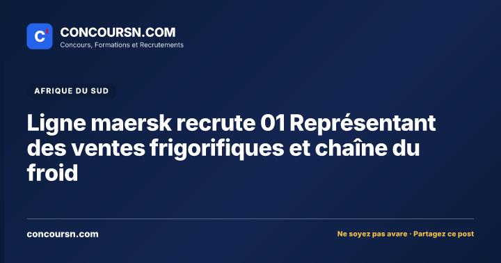Illustration de l’article : Ligne maersk recrute 01 Représentant des ventes frigorifiques et chaîne du froid