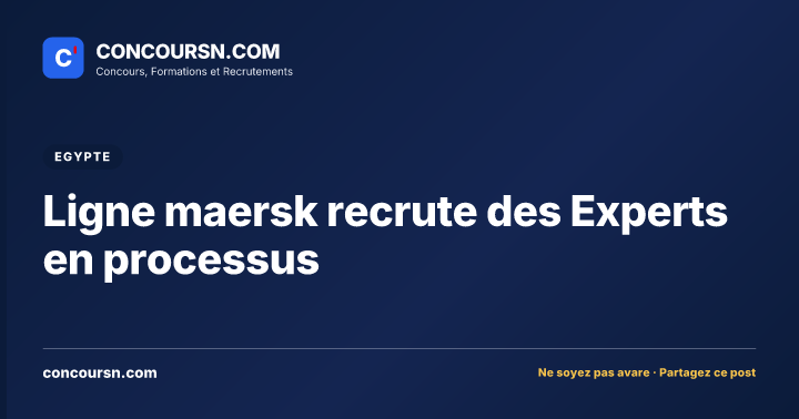 Illustration de l’article : Ligne maersk recrute des Experts en processus