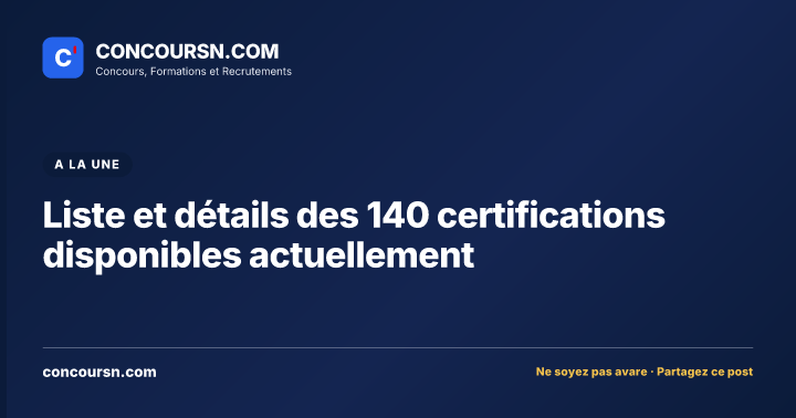 Illustration de l’article : Liste et détails des 140 certifications disponibles actuellement