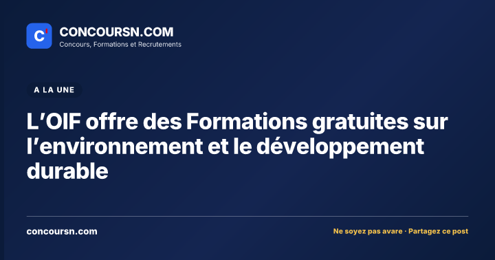 Illustration de l’article : L’OIF offre des Formations gratuites sur l’environnement et le développement durable