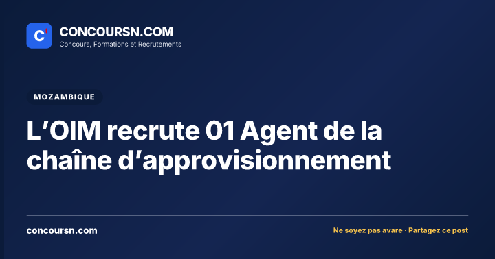 Illustration de l’article : L’OIM recrute 01 Agent de la chaîne d’approvisionnement