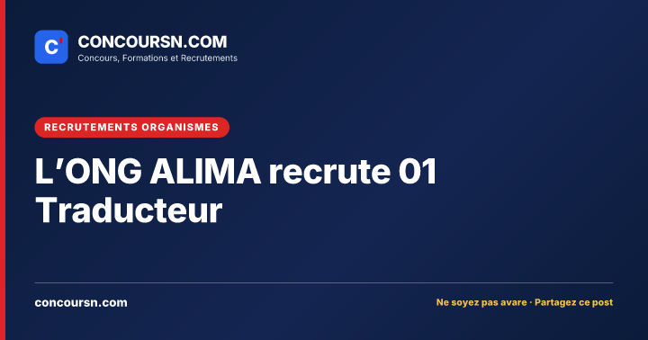 Illustration de l’article : L’ONG ALIMA recrute 01 Traducteur