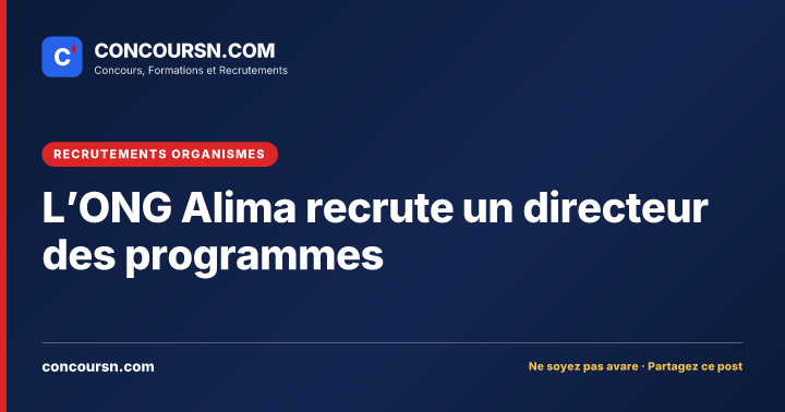 Illustration de l’article : L’ONG Alima recrute un directeur des programmes