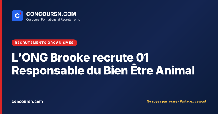 Illustration de l’article : L’ONG Brooke recrute 01 Responsable du Bien Être Animal