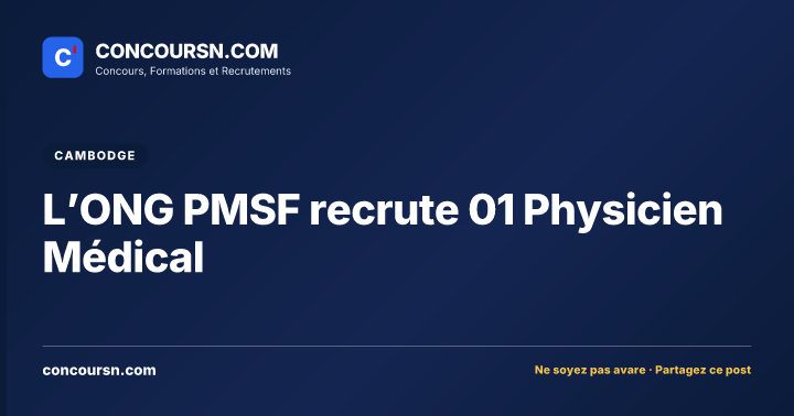 Illustration de l’article : L’ONG PMSF recrute 01 Physicien Médical