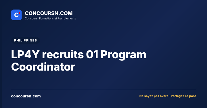 Illustration de l’article : LP4Y recruits 01 Program Coordinator