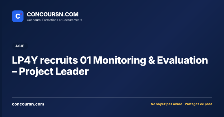 Illustration de l’article : LP4Y recruits 01 Monitoring & Evaluation – Project Leader