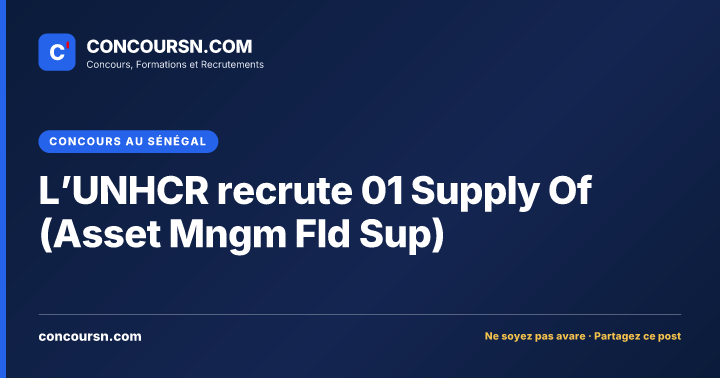 Illustration de l’article : L’UNHCR recrute 01 Supply Of (Asset Mngm Fld Sup)