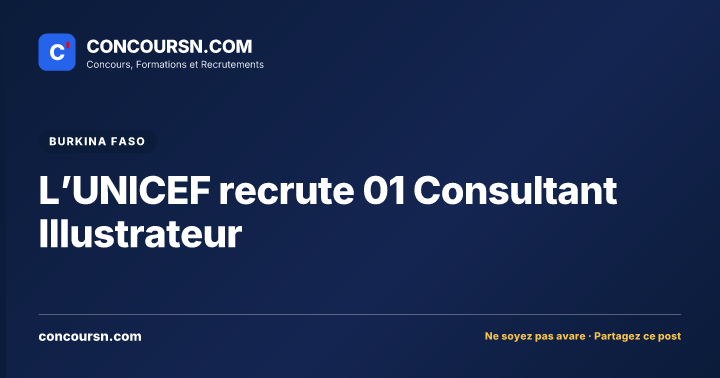 Illustration de l’article : L’UNICEF recrute 01 Consultant Illustrateur