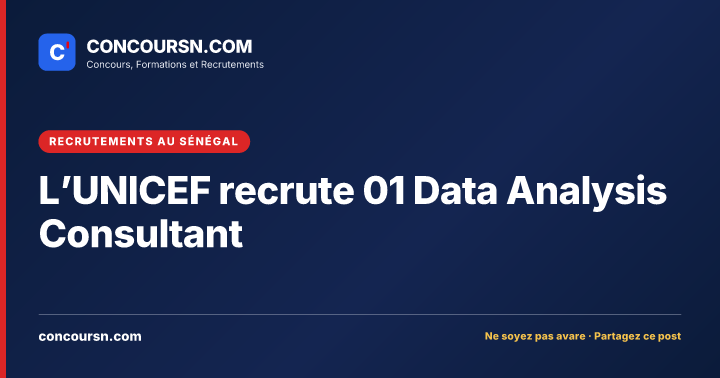 Illustration de l’article : L’UNICEF recrute 01 Data Analysis Consultant