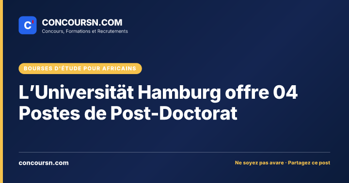 Illustration de l’article : L’Universität Hamburg offre 04 Postes de Post-Doctorat
