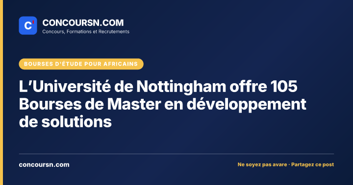 Illustration de l’article : L’Université de Nottingham offre 105 Bourses de Master en développement de solutions