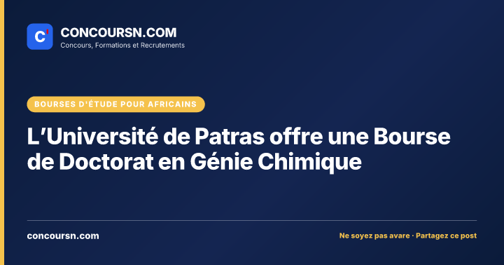 Illustration de l’article : L’Université de Patras offre une Bourse de Doctorat en Génie Chimique