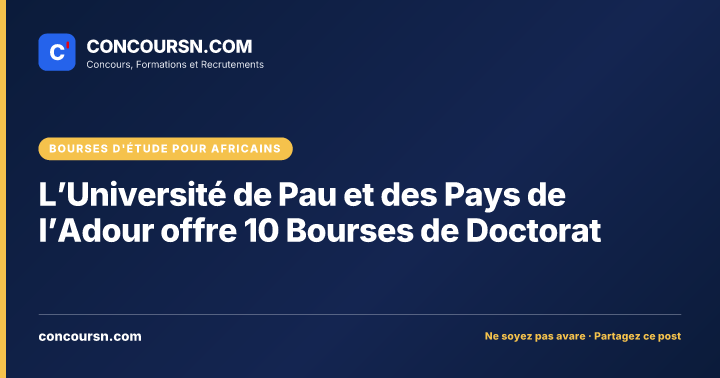 Illustration de l’article : L’Université de Pau et des Pays de l’Adour offre 10 Bourses de Doctorat