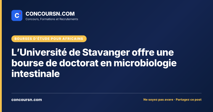 L’Université de Stavanger offre une bourse de doctorat en microbiologie intestinale
