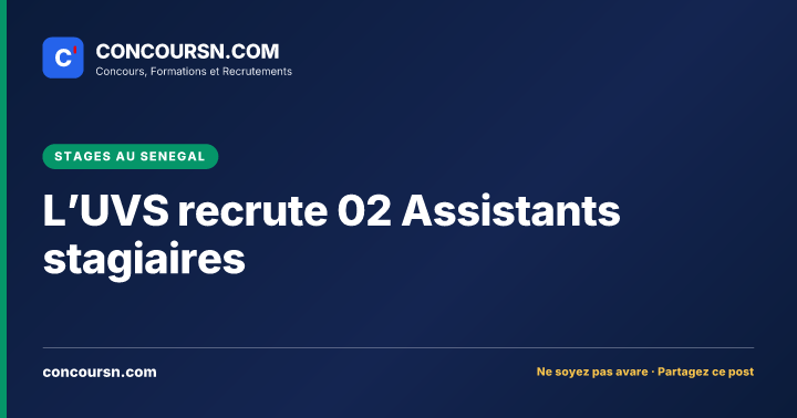 Illustration de l’article : L’UVS recrute 02 Assistants stagiaires