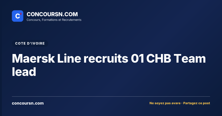 Illustration de l’article : Maersk Line recruits 01 CHB Team lead