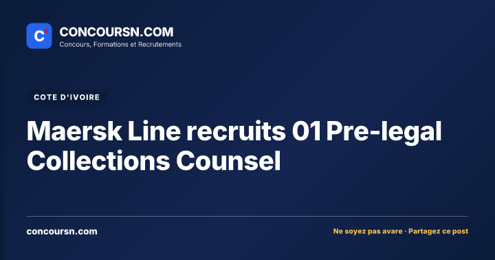 Illustration de l’article : Maersk Line recruits 01 Pre-legal Collections Counsel