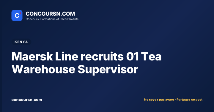 Illustration de l’article : Maersk Line recruits 01 Tea Warehouse Supervisor