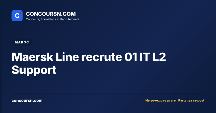 Illustration de l’article : Maersk Line recrute 01 IT L2 Support