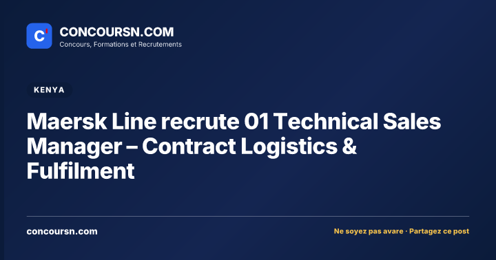 Illustration de l’article : Maersk Line recrute 01 Technical Sales Manager – Contract Logistics & Fulfilment