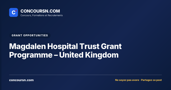 Illustration de l’article : Magdalen Hospital Trust Grant Programme – United Kingdom