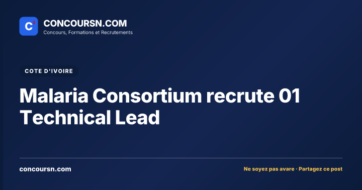 Illustration de l’article : Malaria Consortium recrute 01 Technical Lead