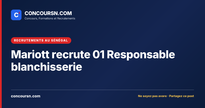 Illustration de l’article : Mariott recrute 01 Responsable blanchisserie