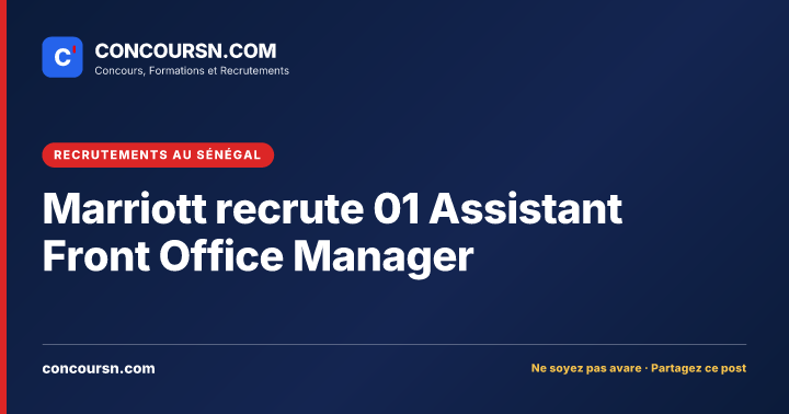Illustration de l’article : Marriott recrute 01 Assistant Front Office Manager