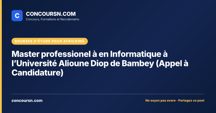 Illustration de l’article : Master professionel à en Informatique à l’Université Alioune Diop de Bambey (Appel à Candidature)