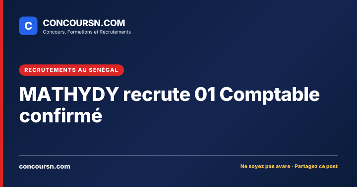 Illustration de l’article : MATHYDY recrute 01 Comptable confirmé