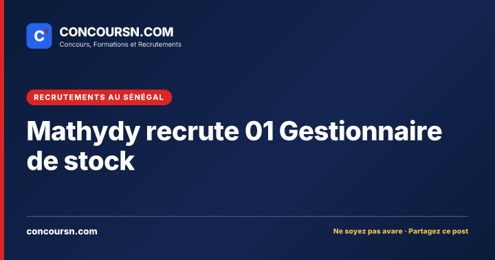 Illustration de l’article : Mathydy recrute 01 Gestionnaire de stock