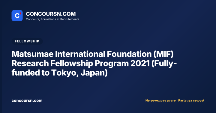 Illustration de l’article : Matsumae International Foundation (MIF) Research Fellowship Program 2021 (Fully-funded to Tokyo, Japan)