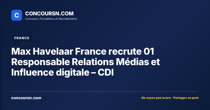 Illustration de l’article : Max Havelaar France recrute 01 Responsable Relations Médias et Influence digitale – CDI