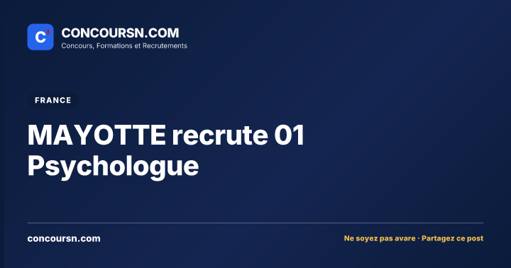 Illustration de l’article : MAYOTTE recrute 01 Psychologue