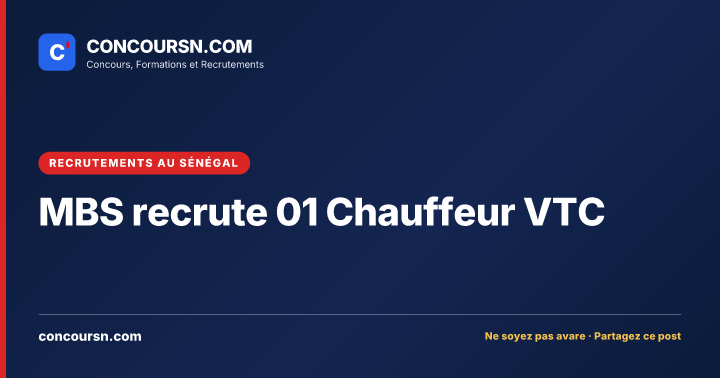 Illustration de l’article : MBS recrute 01 Chauffeur VTC