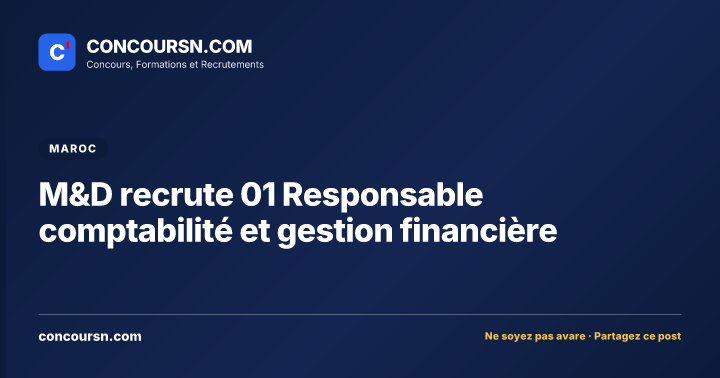 Illustration de l’article : M&D recrute 01 Responsable comptabilité et gestion financière