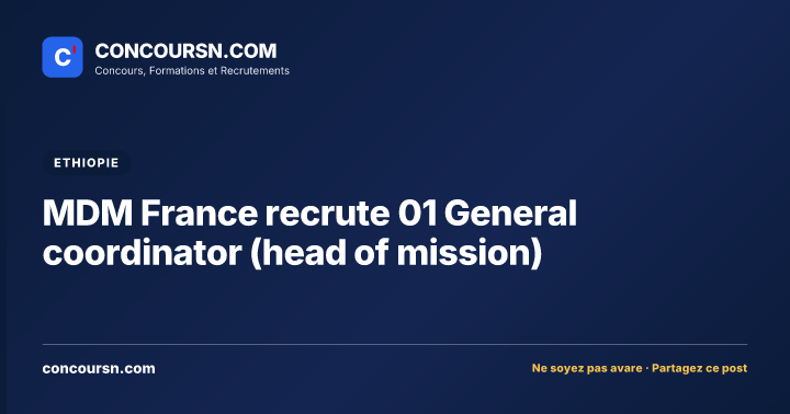 Illustration de l’article : MDM France recrute 01 General coordinator (head of mission)