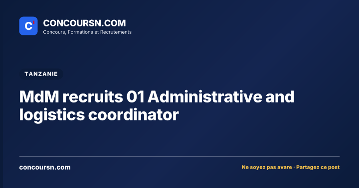 Illustration de l’article : MdM recruits 01 Administrative and logistics coordinator